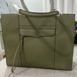 Rebecca Minkoff MAB Olive Green Tote with Silver Hardware